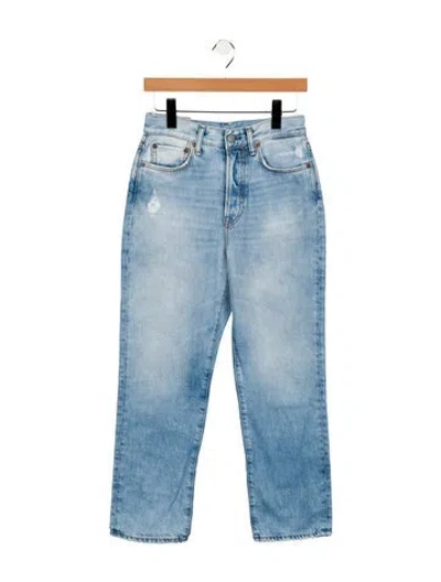 Pre-owned Acne Studios High-rise Straight Leg Jeans In Blue