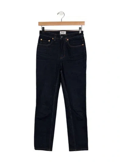 Pre-owned Acne Studios High-rise Straight Leg Jeans In Blue