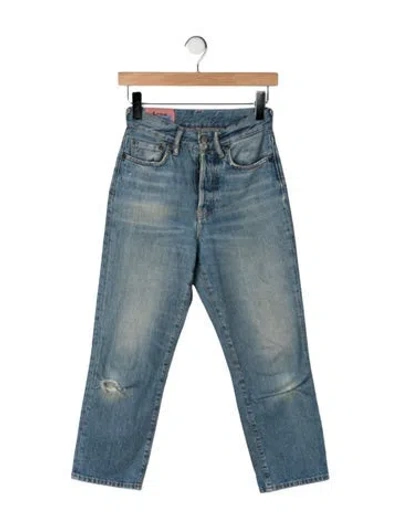 Pre-owned Acne Studios High-rise Straight Leg Jeans In Blue