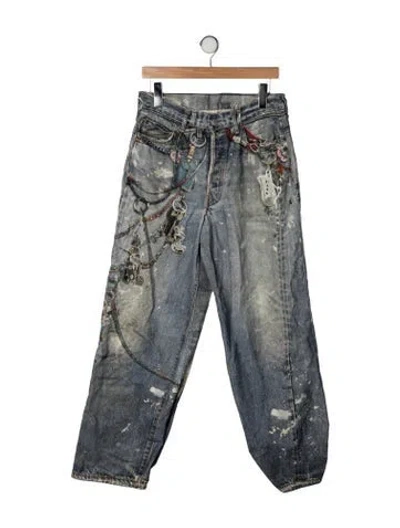 Pre-owned Acne Studios High-rise Straight Leg Jeans In Blue