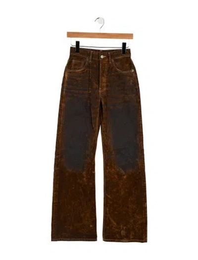 Pre-owned Acne Studios High-rise Straight Leg Jeans In Brown