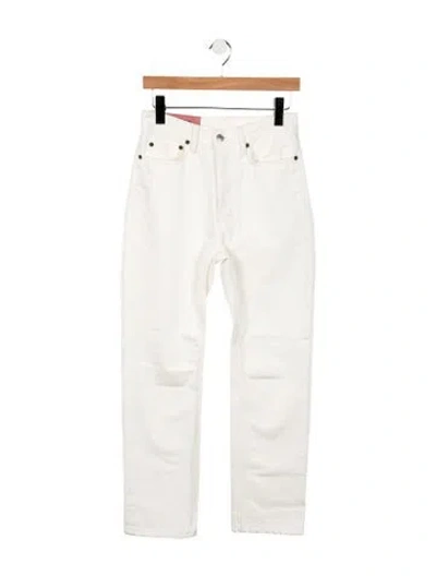 Pre-owned Acne Studios High-rise Straight Leg Jeans In White