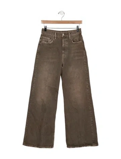 Pre-owned Acne Studios High-rise Wide Leg Jeans In Brown