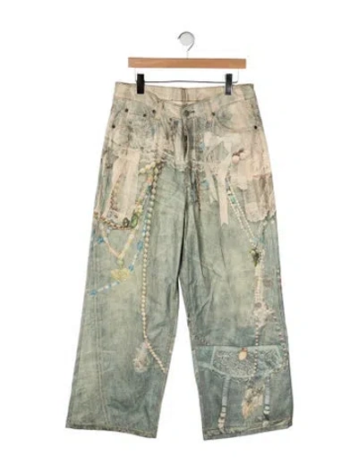 Pre-owned Acne Studios High-rise Wide Leg Jeans In Green