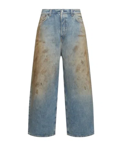 Acne Studios Highwaist Straightleg Pants In Blue