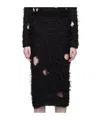 Acne Studios Hollowed-out Imitation Old Half-length Skirt In Black