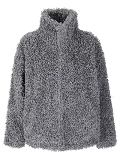 Acne Studios Hooded Bomber Jacket In Gray