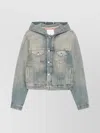 Acne Studios Hooded Buttoned-cuff Short Jackets In Blue