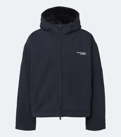 Acne Studios Hooded Canvas Jacket In Black