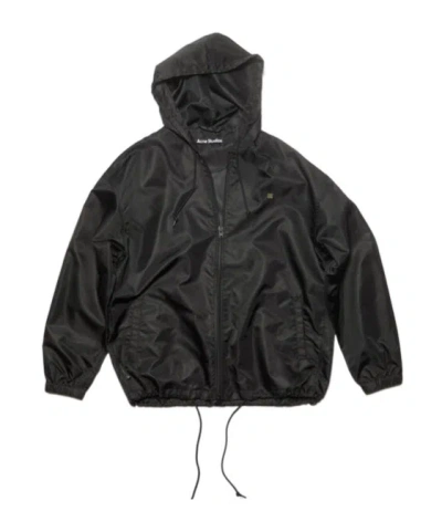 Acne Studios Hooded Casual Jacket In Black