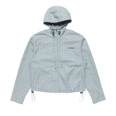 Pre-owned Acne Studios Hooded Check Jacket 'blue/white' | Women's Size 34