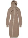 Acne Studios Hooded Wool Dress In Neutrals
