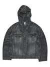 Acne Studios Giacca Di Jeans Con Cappuccio In Black