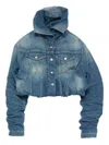 Acne Studios Crinkled Denim Jacket In Blue