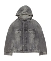 Acne Studios Jacket Hooded Denim In Gray