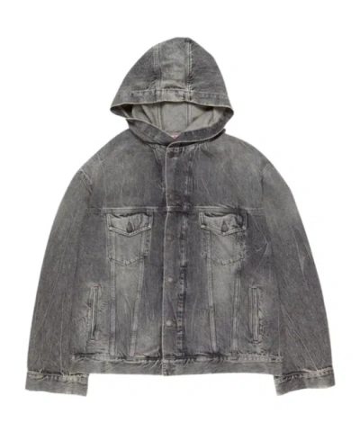 Acne Studios Jacket Hooded Denim In Gray