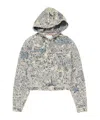 Acne Studios Hooded Distressed Denim Jacket In Neutral