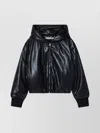 Acne Studios Hooded Faux Leather Jacket A90654le R In Black