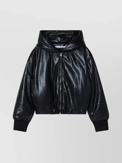 ACNE STUDIOS HOODED FAUX LEATHER JACKET A90654LE R