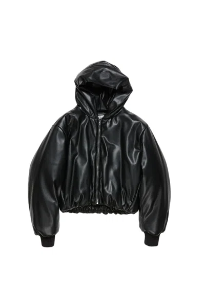 ACNE STUDIOS HOODED FAUX LEATHER JACKET