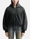 Acne Studios Hooded Faux Leather Jacket A90654le R In Black