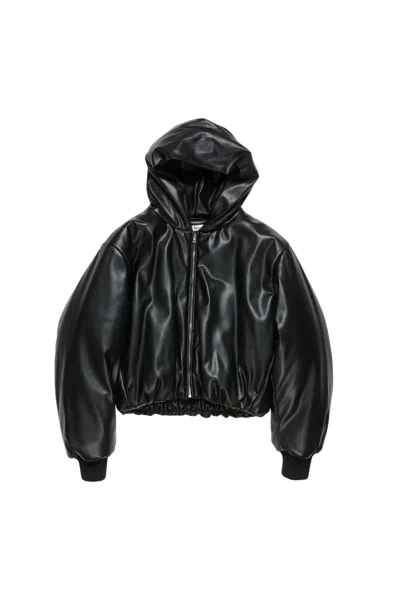 ACNE STUDIOS HOODED FAUX LEATHER JACKET