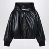 Acne Studios Hooded Faux Leather Jacket A90654le R In Black