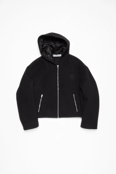Acne Studios Hooded Jacket Wool Blend In Black