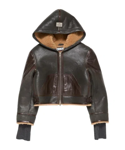 ACNE STUDIOS HOODED LEATHER JACKET