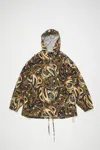 Acne Studios Hooded Logo Jacket In Black,gold