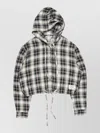 Acne Studios Hooded Nylon Silk Jacket Checked Pattern In Multi