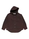 Acne Studios Hooded Organic Cotton Jacket In Brown