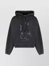 Acne Studios Hooded Organic Cotton Sweater With Graphic Print