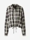 Acne Studios Sip Checked Cropped Overshirt In Multi