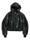 Acne Studios Hooded Faux Leather Jacket A90654le R In Black