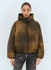 Acne Studios Women Hooded Puffer Jacket In Brown