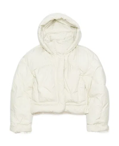 Acne Studios Hooded Puffer Jacket In White