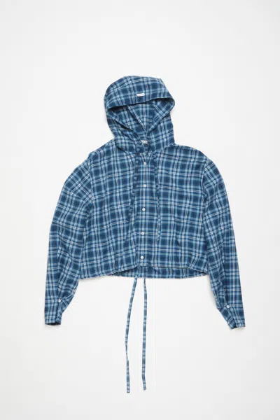 Acne Studios Hooded Shirt In Blue