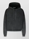 Acne Studios Hooded Sweater Drawstring Ribbed Cuffs In Black