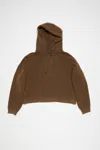 Acne Studios Hooded Sweater Logo Patch In Chocolate Brown