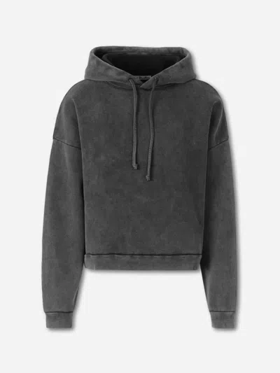 Acne Studios Hooded Sweater Drawstring Ribbed Cuffs In Black
