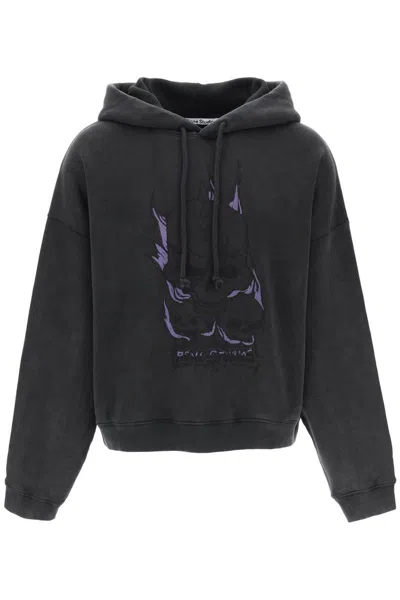 Acne Studios Hooded Sweatshirt With Graphic Print In Multicolor