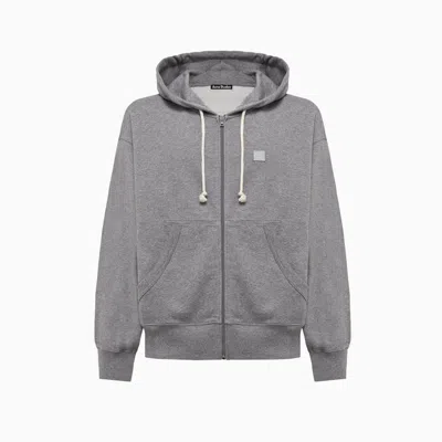 Acne Studios Hooded Sweatshirt With Zip In Grey