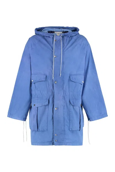 Acne Studios Men's Hooded Windbreaker In Blue