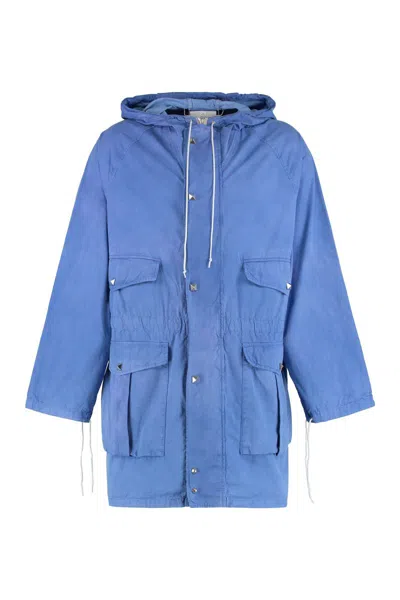 Acne Studios Men's Hooded Windbreaker In Blue