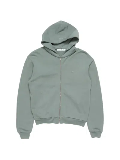 Acne Studios Hooded Zip Sweatshirt In Brown