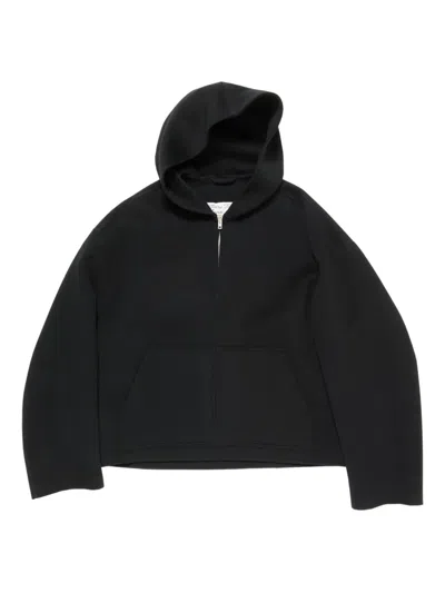 Acne Studios Hooded Zip-up Sweater In Black
