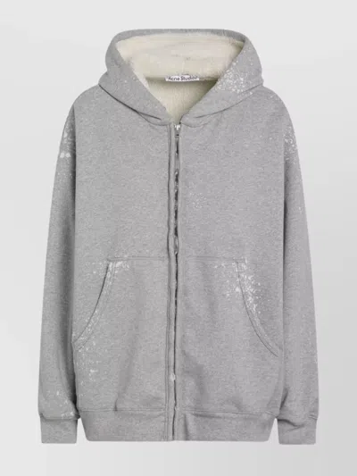 ACNE STUDIOS HOODED ZIPPER SWEATER FRONT POCKETS