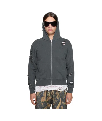 Acne Studios Hooded Zippered Sweatshirt In Black