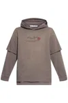 Acne Studios Women Double Layer Hoodie In Grigio